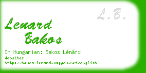 lenard bakos business card