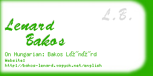 lenard bakos business card